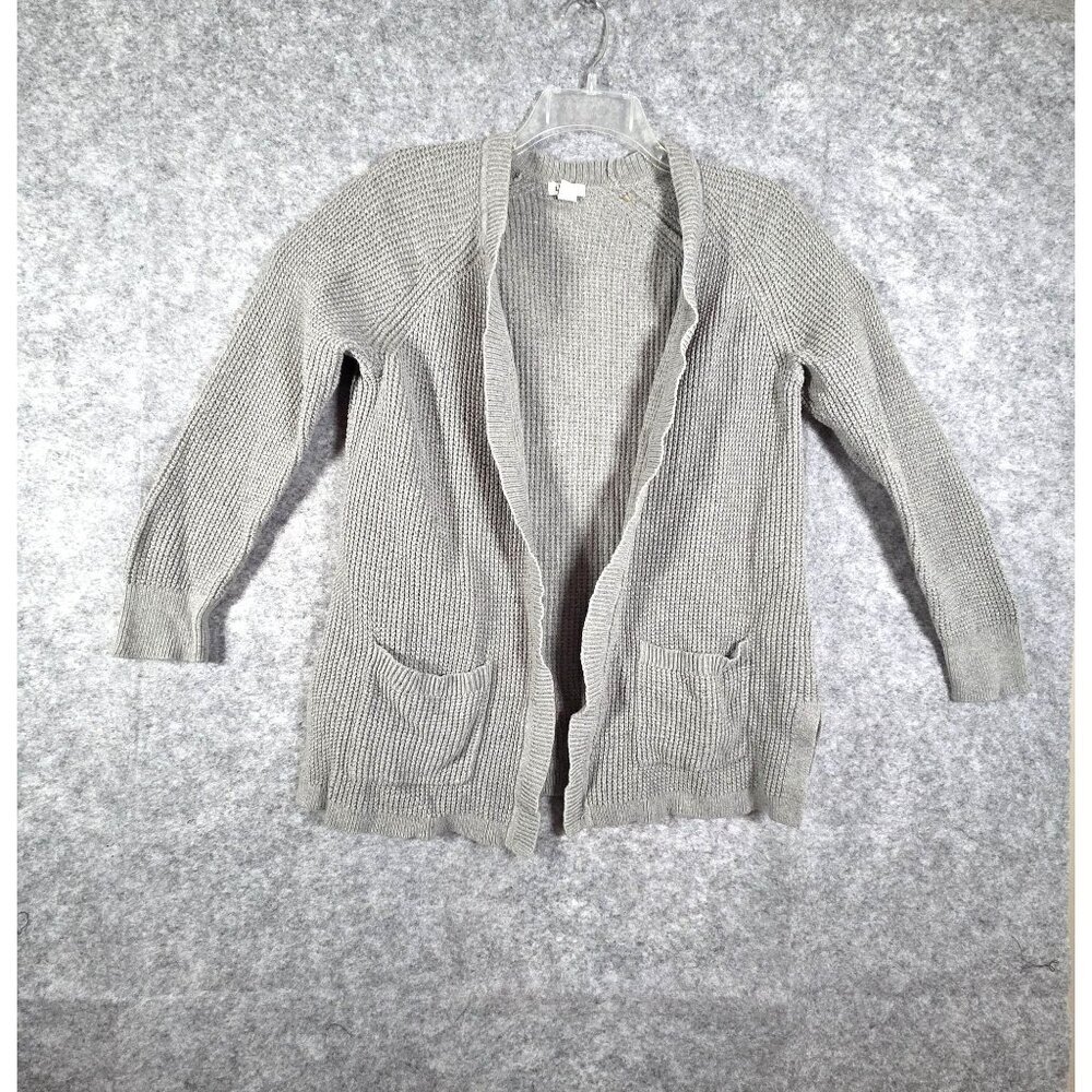 L.L. Bean Women's Cardigan Sweater Gray Size M Pockets Academia Preppy Classic